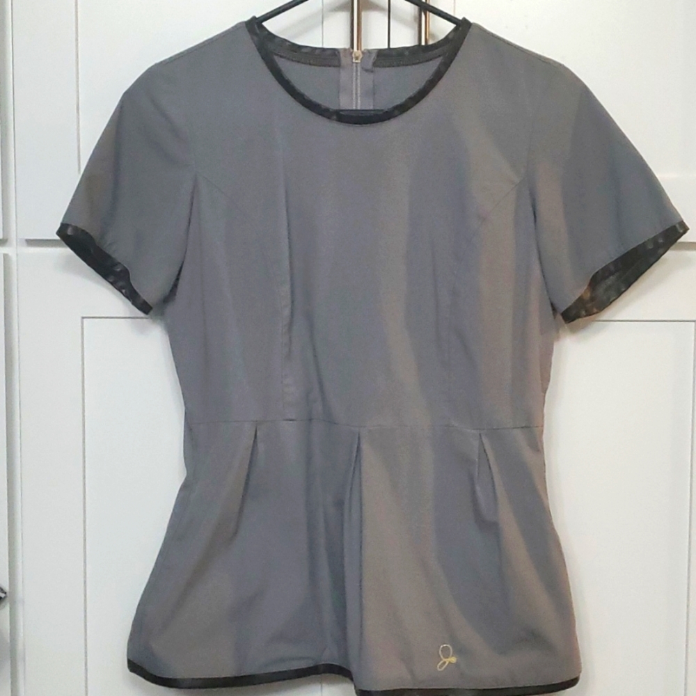 Jaanuu gray with faux leather top XS